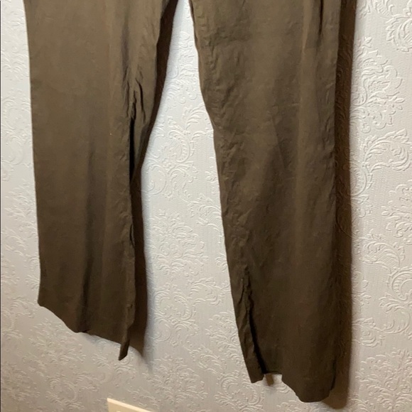 Elie Tahari brown linen blend pants - Picture 3 of 5